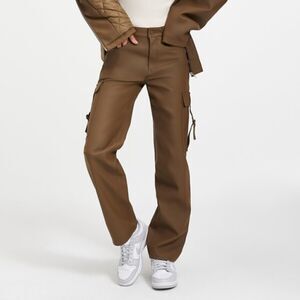 NWOT Anthropologie Good American Good '90s Faux Leather Trooper Pant